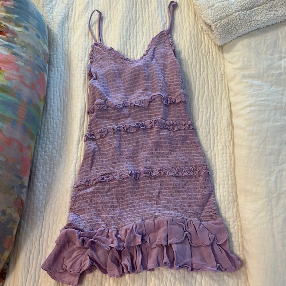 Lavender Ruffle Trim Sundress